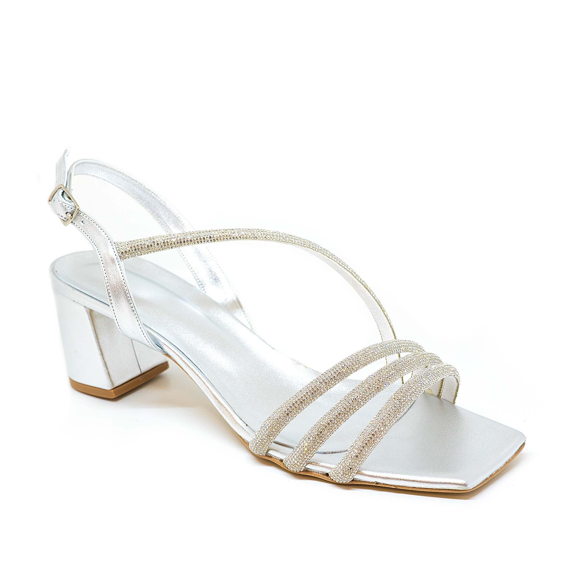Bigshoes MX22134-04 Δερμάτινo Πέδιλο Ασημί 5cm φωτογραφία